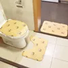 Banho tapetes estilo chuveiro banheiro anti-deslizamento capa do vaso sanitário conjunto engraçado fofo de decoração de animal entradas de capacho impermeável à prova d'água