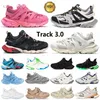 2024 avec designer Box Mens Femmes Casual Shoe Casual Shoe Track 3 3.0 Sneaker Grey Gris Bleu Gomma Leather Black Pink Trainer Nylon Plateforme imprimée 3.0 TRACLERS SHAUTES Taille 36-45