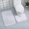 Ковры коврик для ванны набор U-образного туалетного ковра роскошное мягкое мягкое коврик для ванной комнаты абсорбирующее трио для душа без скольжения