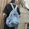 Sac à dos vintage des étudiants collégiaux en toile denim Sac à bandoulière des adolescents légers sacs d'école mascules