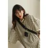 Women's Hoodies Sweatshirts Chaopai Series 23SS Spring/Summer Product Stripe Back Letter Loose Odsile Pullover Kort ärm T-shirt