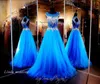 Vestido de baile de baile azul royal de volta