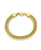 OMHXZJ Whole Personality Bangle Fashion Unisex Party Wedding Gift Gold Full Lateral Chain 18KT Gold Bracelet BR1334952595