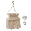 Tapestries Macrame Lamp Shade Boho Hanging Explant Cover Cover Cover Office غرفة نوم غرفة المعيشة ديكور منزل الحضانة