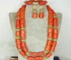 مجوهرات الزفاف نيجيريا المصنوعة يدويًا المرجان الإفريقية ، حبات المجوهرات مجموعة الذهب دبي للنساء المجوهرات مجموعة المرجان ABG8 222061929