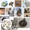 Wall Clocks 100PCS DIY Retro Gear Accessories Vintage Metal Steampunk Jewelry Making Charms Cog Watch Wheel (Mixed Color) Clock