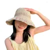 Berets KIKI Handmade Straw Hat Bucket Simple Wide Brim Fisherman