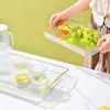 Assiettes de bureau alimentation plateau de rangement avec des poignées transparentes épaissies.