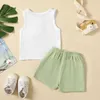 Set di abbigliamento per bambini piccoli abiti estivi abiti in cotone in cotone canotte maniche e pantaloncini da shorts impostato 6m-4t