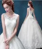 웨딩 드레스 매력적인 Bateau Neck Lace Princess Wedding Dresses 새시 보우 스윕 트레인을 가진 신부 가운 맞춤형 BD014196015