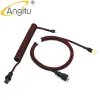 Cables Angitu Handmake Custom Coiled USB C Cable For Mechanical Keyboard With Colored GX16 Aviator