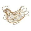 Kitchen Storage Metal Wire Egg Basket Multipurpose Decorative Hen Shaped For Countertop Farm Easter Farmhouse Restaurant