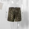 Shorts féminins vintage léopard imprimé femme court pantalon décontracté bouton de poche blissée blissée shorts féminins 2024 printemps été y2k lady strtwear 1 t240415