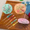 Forks 144Pcs Color Flower Paper Small Umbrella Sign Fruit Cocktail Bar Supplies Plate Drink Decoration