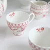 Tazze di piattino al passo di qualità sotto vetrata tazza da caffè in ceramica rosa da 9 once di tazza nera con manico in porcellana del tè pomeridiano