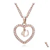 Collane a pendente classiche rose oro rosa 26 lettere diamante pavimensionato amore alfabeto a-z collana iniziale di donna gioiello dropele consegna dhz8c dhz8c