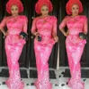 Fushia aso ebi plus taille robes de soirée