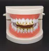 Hip Hop Gold dentes Grillz Drip 8 Grades de dentes Dental Cosplay inferior Caps de dente inferior Bocal de jóias de jóias de joias de joias8870676