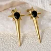 Stud Earrings Exaggeration Star Long Gold Plated Stainless Steel Geometry Piercing Earring For Women Ear Jewelry Christmas Gift