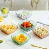 Placas Snack Contêiner Fruit Plish prato tigela portátil Organizador de armazenamento Aperto de brechas para lascas de nozes