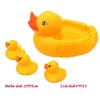 Jouets de bain 4 pcs mignon baignoire baignoire jaune baignier de canard jouet caoutchouc race maman grinçante et caneton bébé hochet d'eau toys enfants cadeau d'anniversaire 240413