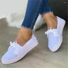 Casual Shoes Women's Canvas Elastic Band Sneakers Slip On Solid Color Female Tennis Walking Shoe Summer Sports Footwear 2024