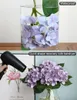 Kwiaty dekoracyjne Wysokiej jakości fioletowe sztuczne sztuczne rośliny hortensji do salonu dom wazon wazonem Dekoracja ślubna Bożego Narodzenia