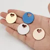 Charms 5pcs 30mm Stainless Steel Cutout Heart Circle Blank Round Pendants Engraveable Jewelry DIY Accessories