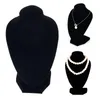 Decorative Plates Black Mannequin Bust Jewelry Necklace Pendant Neck Model Stand Holder Display