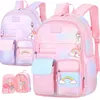 Beautiful Backpack for Girls Kids Fashion Primary School Cute Travel Students Bag Pink Large Capacity 240329