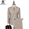 Vestes m6xl hommes Business Casual Wedding Party 2 pièces veste pantalon gilet gil