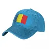 Bollmössor flagga från Rumänien baseball cap running hippie andningsbar tvättade trucker hatt kvinnor män klassisk anpassad logotyp snapback