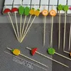Couverts jetables 100pcs brochettes en bambou 12cm des stickers de fruits exquis buffet cupcakecocktail