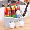 Kitchen Storage Multifunctional Salt Pepper Seasoning Box Double-layer Knives And Chopsticks Rack Household Delicate Gadget
