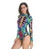 Frauen Badebekleidung Nadanbao Halloween Cosplay Frau sexy Bodysuit Badeanzug weiblicher Ein Stück Anzüge Langarm Zippper Surfen Strandkleidung