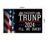 Han kommer att vara tillbaka flaggor Banner 3x5 ft Donald Trump Flag 2024 Val Flags The Revenge Tour 150x90cm 0413