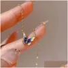 Pendant Necklaces Fashion Trend Unique Design Elegant Exquisite Light Luxury Enamel Butterfly 14K Yellow Gold Necklace Female Jewelry Dhflw