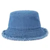 Bérets Jeans Summer Sun Hat Y2K Style Cotton Bob Panama Travel Outdoor Bucket pliable pêche