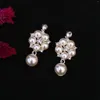 Collier Boucles d'oreilles Set Luxury ImitationPearl Flower Flower Colliers Bridalset Accessoires Bijoux de fête de mariage