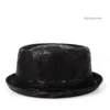 100 skórzanej czapki fedora dla mężczyzn Flat Pork Pie Hat Gentleman Bowler Church Jazz Sun Hat Big 4Size S M L XL41711811386760