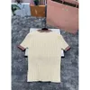 Maglieria femminile tees mi24 in stile primaverile prima primaverile jacquard lettera color fossa fossa design a maniche corta maglia