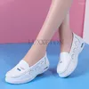 Casual Shoes Genuine Leather Women Air Cushion Soft Sole Comfortable Flat And Breathable Work