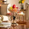 Tallrikar Sunchamo Fruit Tray Home Living Room soffbord Roterande godislåda Snack Storage Light Luxury Crystal Glass Tall Decore presenter