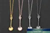 Charm Tiny Tea Lepoon Form Pendant ketting met kroon voor vrouwen 4 kleuren Creatieve mini Long Link Jewelry lepel kettingfabriek P8965553