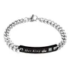 Kette Edelstahl Paar Link Armbänder für Frauen Männer seine Königin ihr Königsliebhaber Charme Armband Bangles Schönheit Beast Designer Drop Dhmri