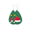 Dangle żyrandol świąteczne skórzane kolczyki sztuczne krople dla kobiet drzewa dzwonek jelenia puszki prezent dostawa biżuteria dhe1z