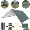 Палатки и укрытия CAM TARP TARP Водонепроницаемый портативный Mtifuncuman Outdoor Trawing Taving Backpack Shest Rain Drop Delivery o Dhlon