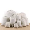 Gift Wrap 50pcs Cotton Drawstring Bags Packing Pouches Reusable Muslin Storage For Wedding Birthday Favors Party Christmas2152435