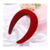 Stirnbänder Neue Frauen Dicke Schwamm Stirnband Vintage Design Veet Head Band Lady Hoop Wide Hairbänder Haarzubehör Strandparty Schmuck DhroHH