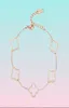 Braccialetti Charm Fashion Classic 4four Leaf Clover Blangle Chain 18K Gold Plodato MotherOfpearl for Women Girl Wedding Mother Day JE7165482